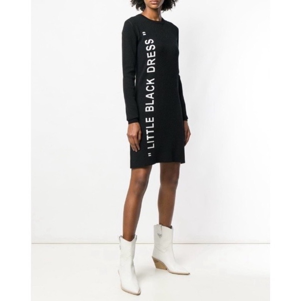 OFF-WHITE 🖤 “LITTLE BLACK DRESS” Sweater Mini Dress - Picture 5 of 16